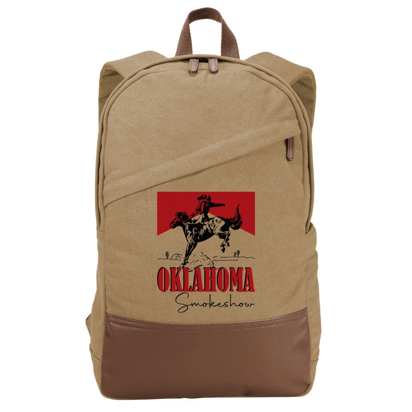 Oklahoma Smokeshow Western Oklahoma Smokeshow Cowboy Cotton Canvas Backpack