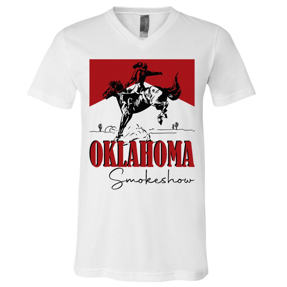 Oklahoma Smokeshow Western Oklahoma Smokeshow Cowboy V-Neck T-Shirt