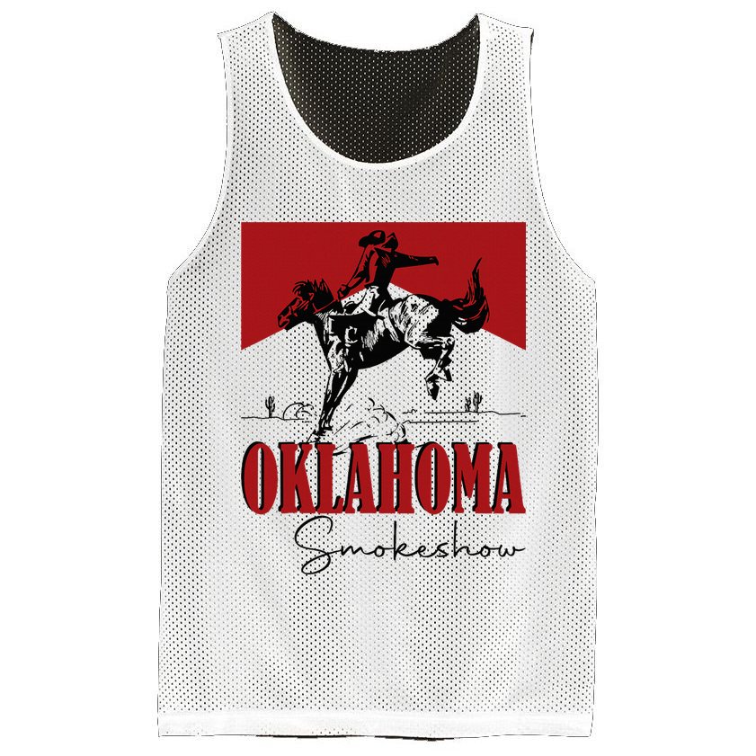 Oklahoma Smokeshow Western Oklahoma Smokeshow Cowboy Mesh Reversible Basketball Jersey Tank