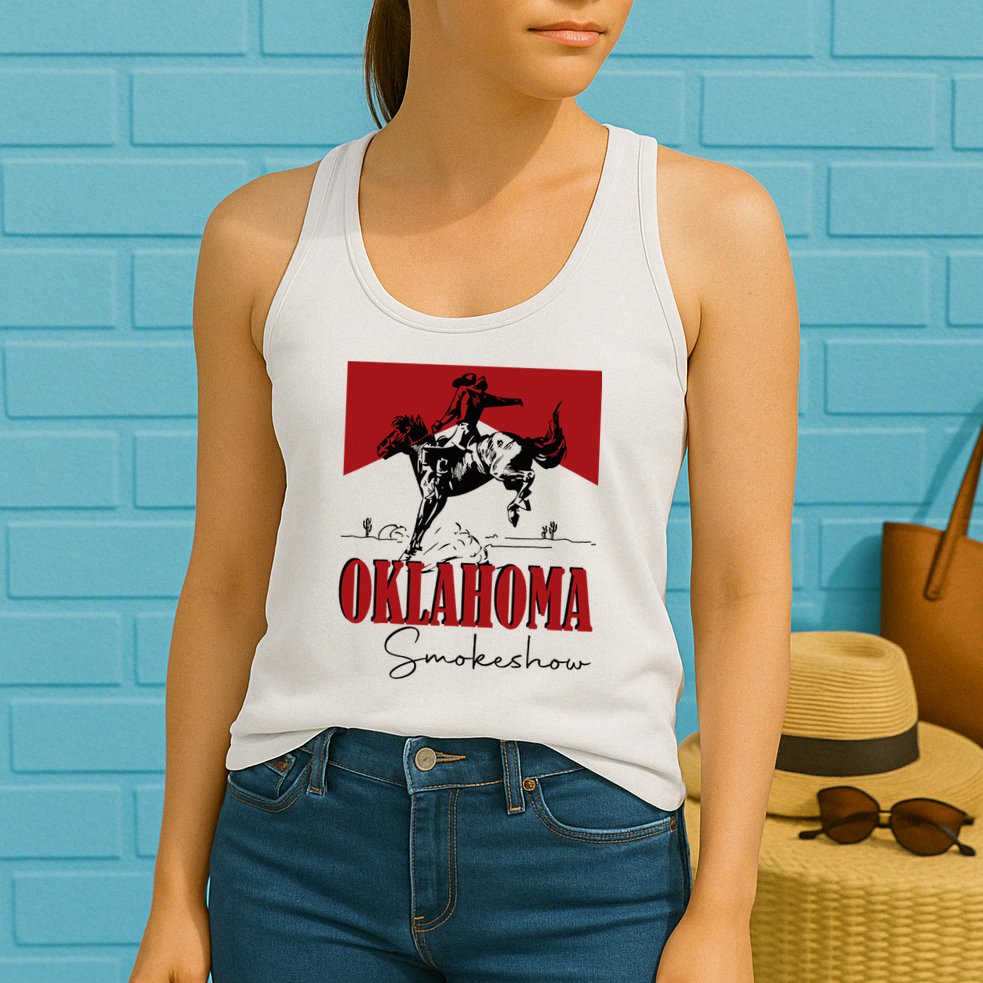Oklahoma Smokeshow Western Oklahoma Smokeshow Cowboy Womens Tank Top