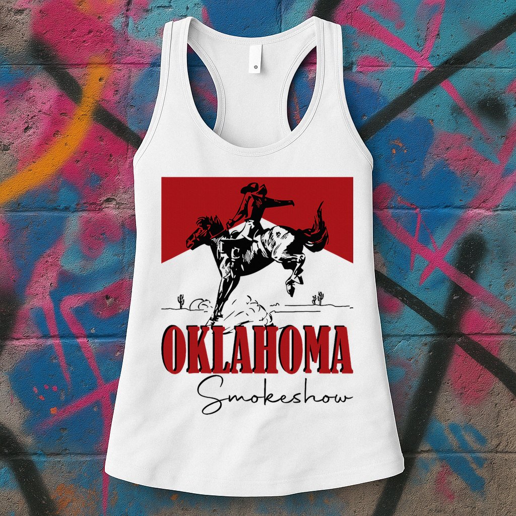Oklahoma Smokeshow Western Oklahoma Smokeshow Cowboy Womens Tank Top