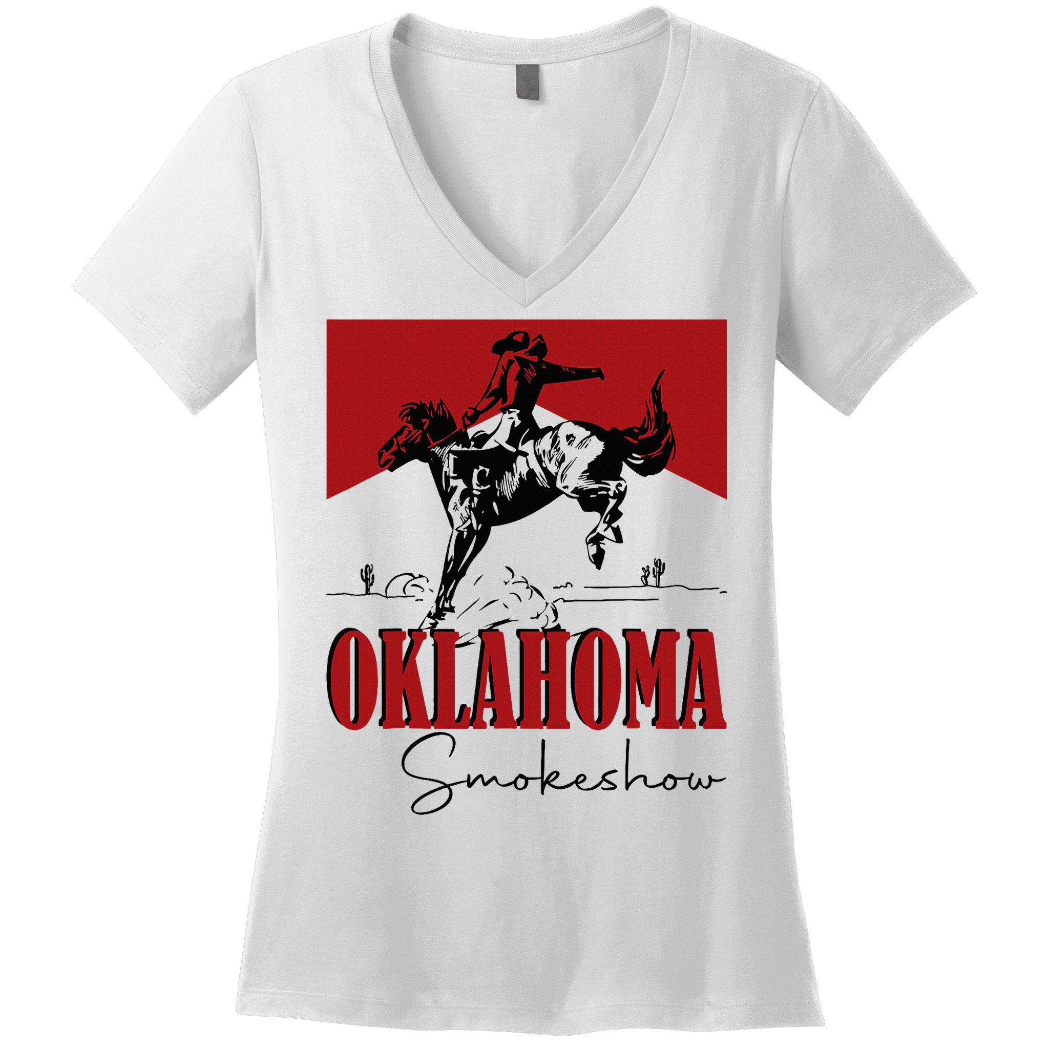 Oklahoma Smokeshow Western Oklahoma Smokeshow Cowboy Women's V-Neck T-Shirt