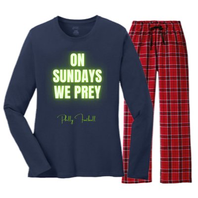 On Sundays We Prey Women's Long Sleeve Flannel Pajama Set 