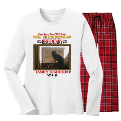 Our Sacrifice Will Pale Next To The Rewards From Director Ari Aster Hereditary Women's Long Sleeve Flannel Pajama Set 