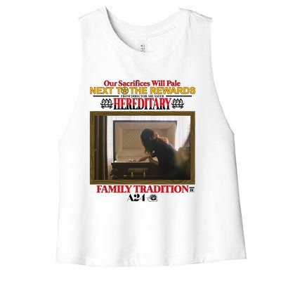 Our Sacrifice Will Pale Next To The Rewards From Director Ari Aster Hereditary Women's Racerback Cropped Tank