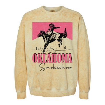 Oklahoma Smokeshow Western Oklahoma Smokeshow Cowboy Rodeo Colorblast Crewneck Sweatshirt