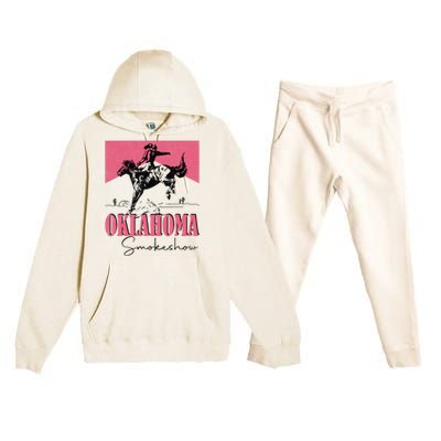 Oklahoma Smokeshow Western Oklahoma Smokeshow Cowboy Rodeo Premium Hooded Sweatsuit Set