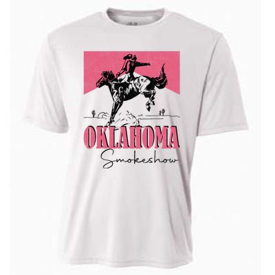 Oklahoma Smokeshow Western Oklahoma Smokeshow Cowboy Rodeo Cooling Performance Crew T-Shirt