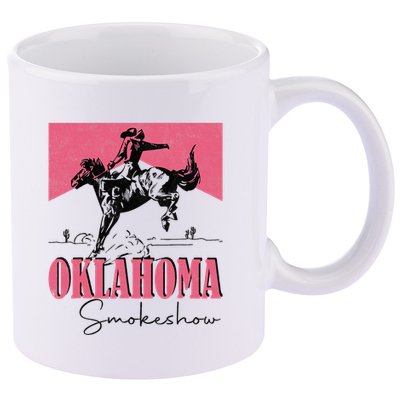 Oklahoma Smokeshow Western Oklahoma Smokeshow Cowboy Rodeo 11oz C Handle Ceramic Mug