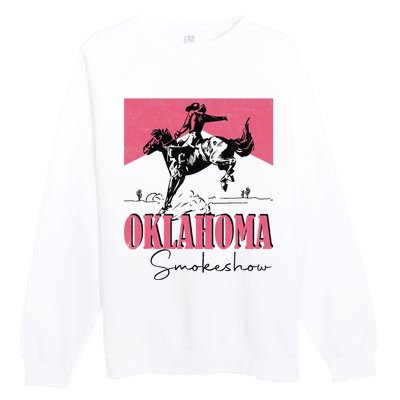 Oklahoma Smokeshow Western Oklahoma Smokeshow Cowboy Rodeo Premium Crewneck Sweatshirt