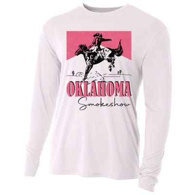 Oklahoma Smokeshow Western Oklahoma Smokeshow Cowboy Rodeo Cooling Performance Long Sleeve Crew