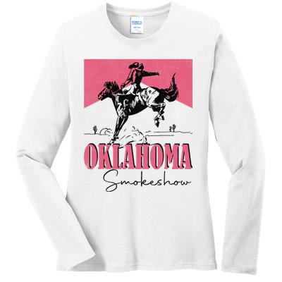 Oklahoma Smokeshow Western Oklahoma Smokeshow Cowboy Rodeo Ladies Long Sleeve Shirt