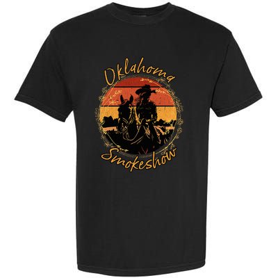 Oklahoma Smokeshow Western Riding Horses Cow Garment-Dyed Heavyweight T-Shirt