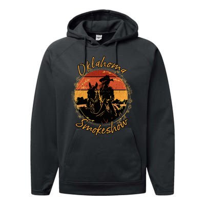 Oklahoma Smokeshow Western Riding Horses Cow Performance Fleece Hoodie