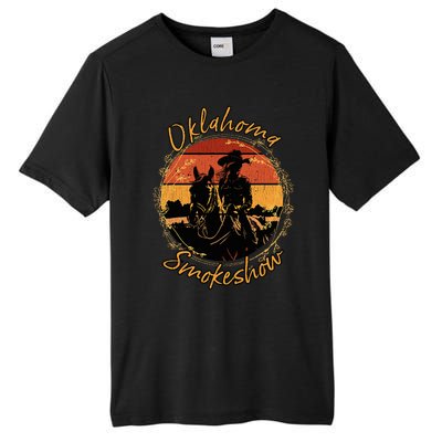 Oklahoma Smokeshow Western Riding Horses Cow Tall Fusion ChromaSoft Performance T-Shirt