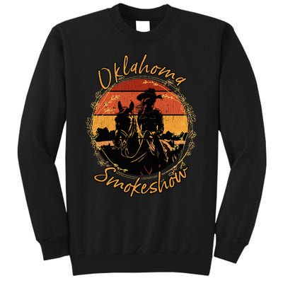 Oklahoma Smokeshow Western Riding Horses Cow Tall Sweatshirt