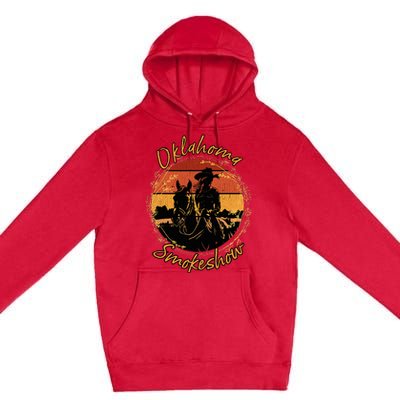 Oklahoma Smokeshow Western Riding Horses Cow Premium Pullover Hoodie