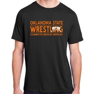 O.K.L.A.H.O.M.A State Wrestling Compete Defeat Repeat Adult ChromaSoft Performance T-Shirt