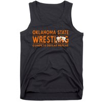 O.K.L.A.H.O.M.A State Wrestling Compete Defeat Repeat Tank Top