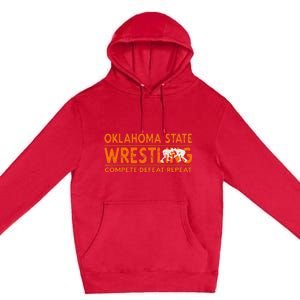 O.K.L.A.H.O.M.A State Wrestling Compete Defeat Repeat Premium Pullover Hoodie