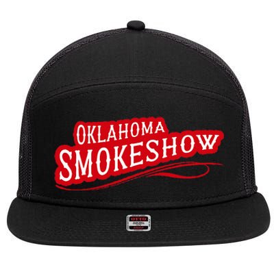 Oklahoma Smokeshow Western Country Music Cow 7 Panel Mesh Trucker Snapback Hat