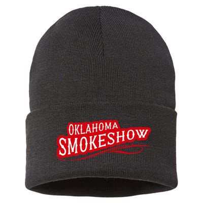 Oklahoma Smokeshow Western Country Music Cow Sustainable Knit Beanie