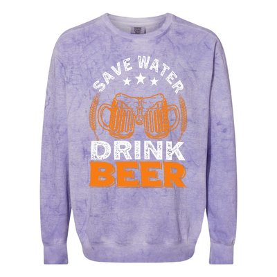 Oktoberfest Save Water Drink Beer Drinking Party Oktoberfest Party Colorblast Crewneck Sweatshirt