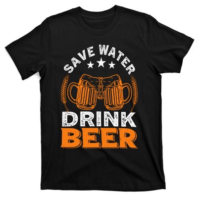 Oktoberfest Save Water Drink Beer Drinking Party Oktoberfest Party T-Shirt