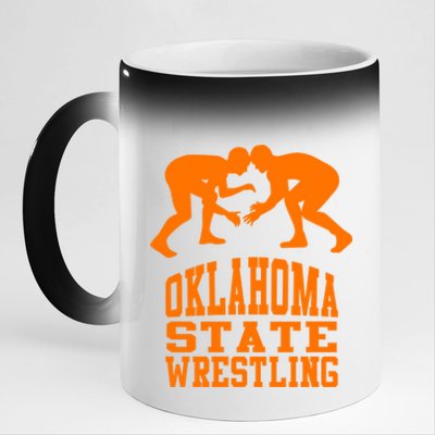 Oklahoma State Wrestling 11oz Black Color Changing Mug