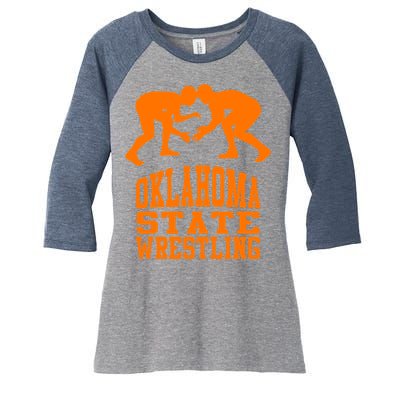 Oklahoma State Wrestling Women's Tri-Blend 3/4-Sleeve Raglan Shirt