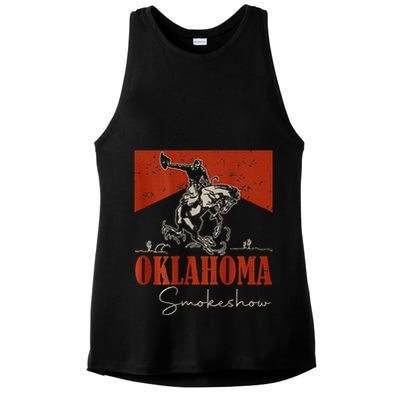 Oklahoma Smokeshow Western Rodeo Ladies PosiCharge Tri-Blend Wicking Tank