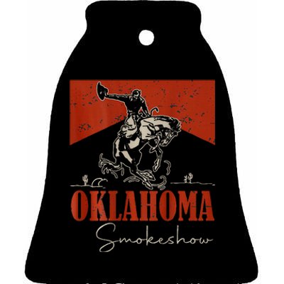 Oklahoma Smokeshow Western Rodeo Ceramic Bell Ornament