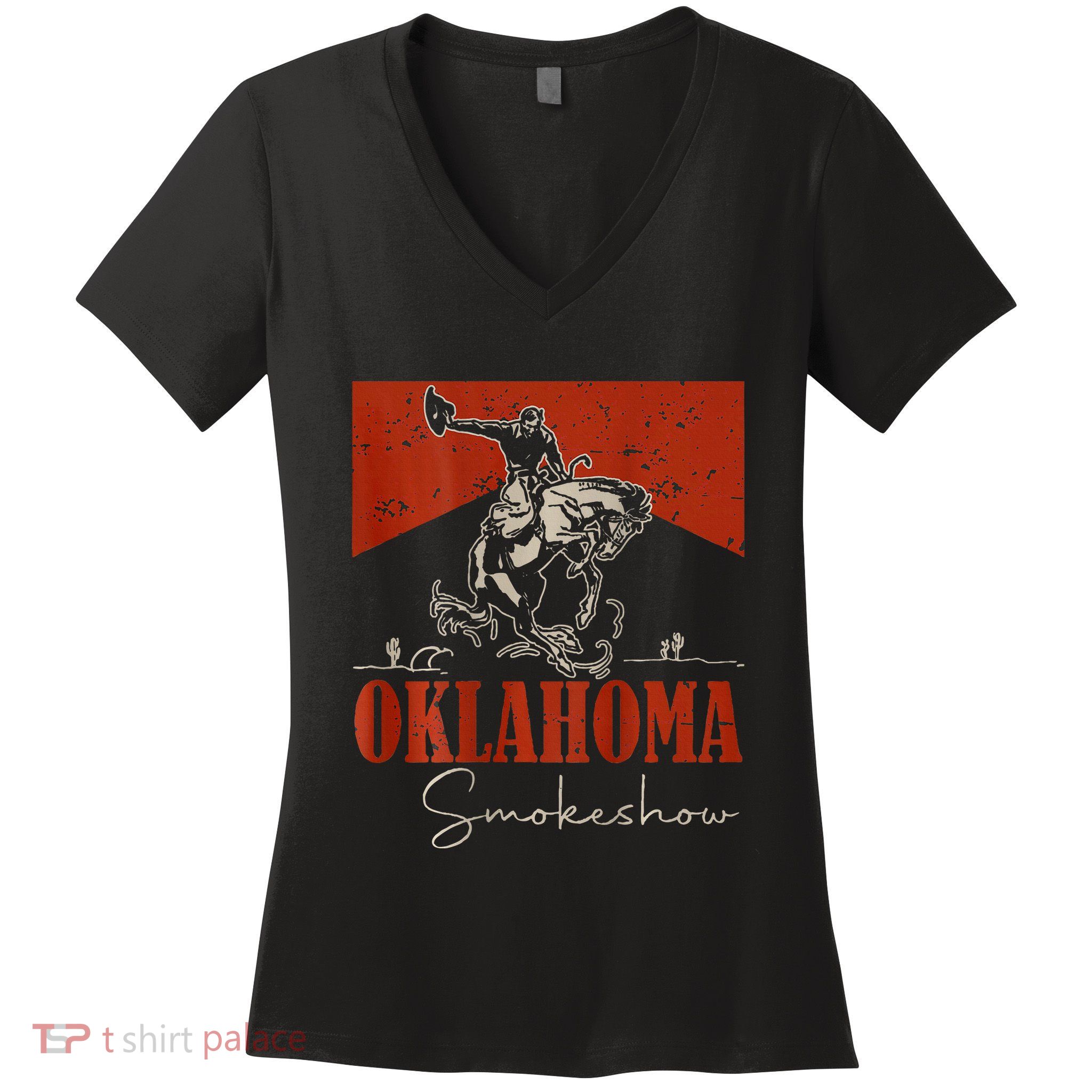 Oklahoma Smokeshow Western Rodeo Women's V-Neck T-Shirt
