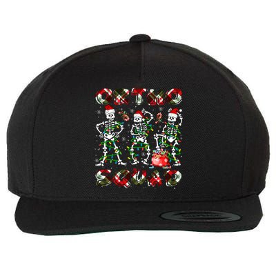 Ortho Squad Xmas Nurse Three Santa Skeletons Funny Dancing Gift Wool Snapback Cap