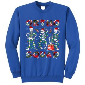 Ortho Squad Xmas Nurse Three Santa Skeletons Funny Dancing Gift Sweatshirt