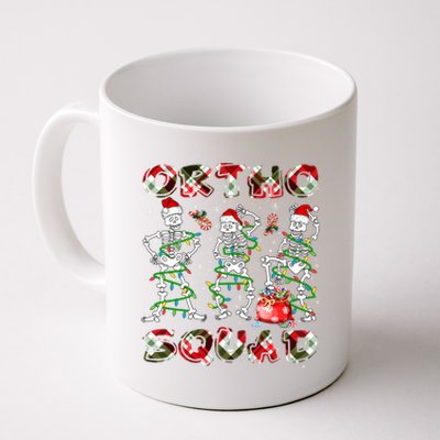 Ortho Squad Xmas Nurse Three Santa Skeletons Funny Dancing Gift Coffee Mug