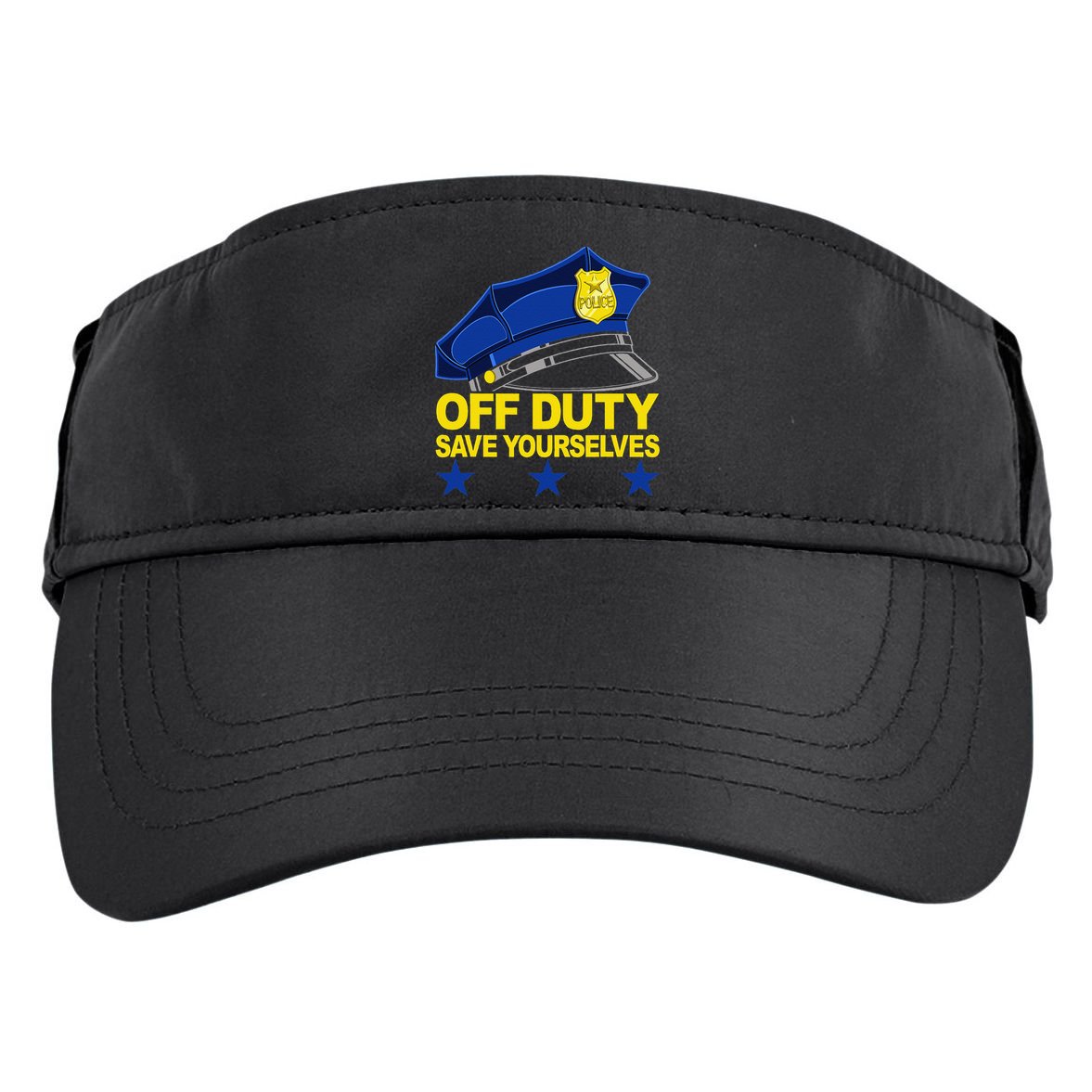 Offduty Save Yourselves Funny Police Officer Cop Adult Drive Performance Visor