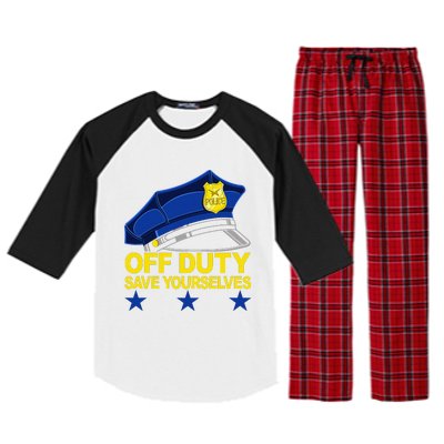 Offduty Save Yourselves Funny Police Officer Cop Raglan Sleeve Pajama Set