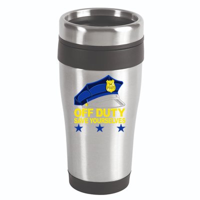 Offduty Save Yourselves Funny Police Officer Cop 16oz Travel Tumbler