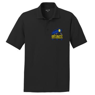 Offduty Save Yourselves Funny Police Officer Cop PosiCharge RacerMesh Polo