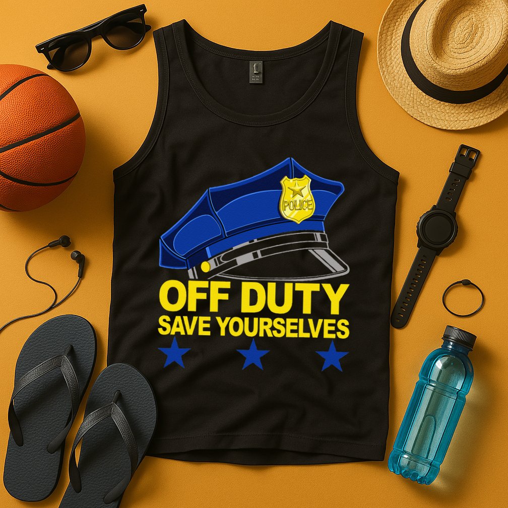Offduty Save Yourselves Funny Police Officer Cop Tank Top