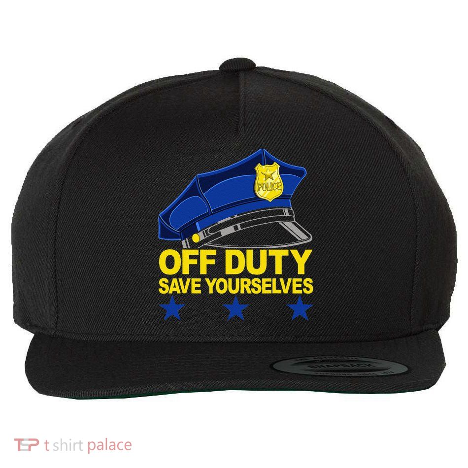 Offduty Save Yourselves Funny Police Officer Cop Wool Snapback Cap