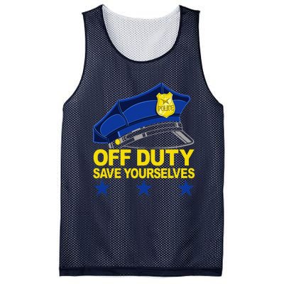 Offduty Save Yourselves Funny Police Officer Cop Mesh Reversible Basketball Jersey Tank