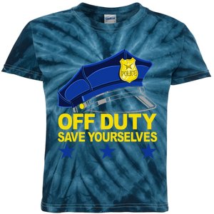 Offduty Save Yourselves Funny Police Officer Cop Kids Tie-Dye T-Shirt