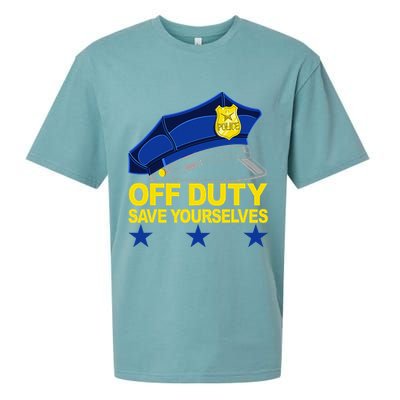 Offduty Save Yourselves Funny Police Officer Cop Sueded Cloud Jersey T-Shirt