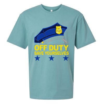 Offduty Save Yourselves Funny Police Officer Cop Sueded Cloud Jersey T-Shirt