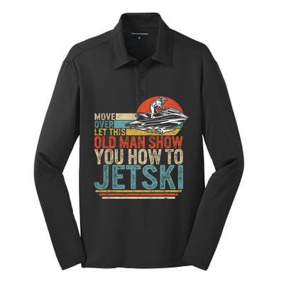 Old Show You How To Jetski Grandpa Dad Jet Rider Skiing Gift Silk Touch Performance Long Sleeve Polo