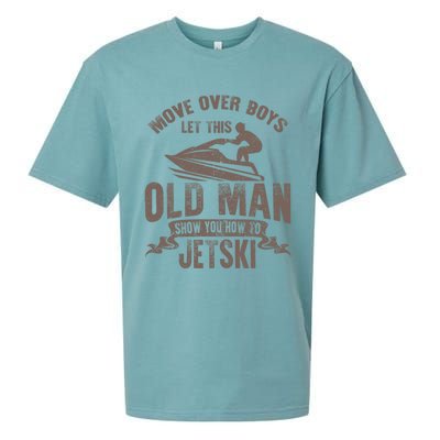 Old Show You How To Jetski Grandpa Dad Jet Rider Skiing Gift Sueded Cloud Jersey T-Shirt