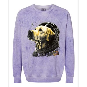 Outer Space Yellow Galaxy Astronaut Labrador Retriever Cute Gift Colorblast Crewneck Sweatshirt