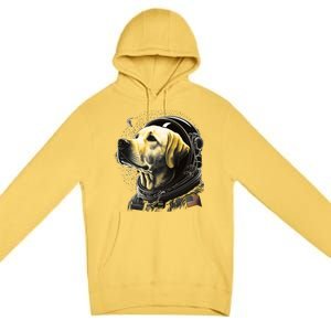 Outer Space Yellow Galaxy Astronaut Labrador Retriever Cute Gift Premium Pullover Hoodie